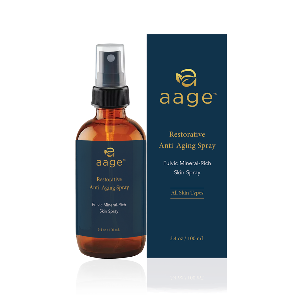 aage fulvic mineral face spray bottle with its navy box